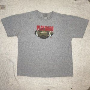 Y2K Nike ‘Play Hard’ Gray T-Shirt: Size Large